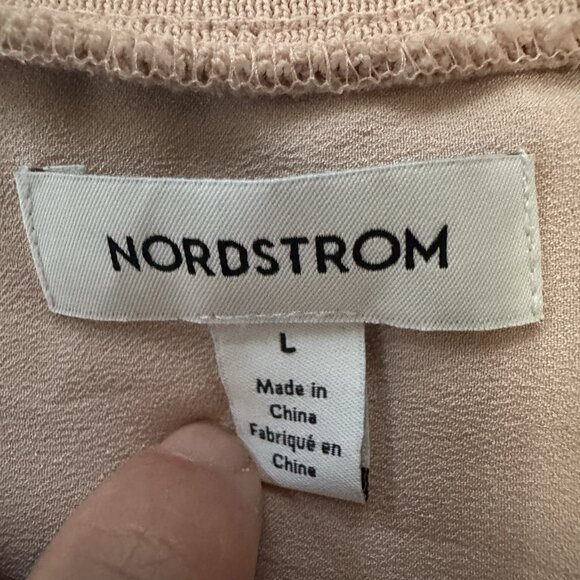 Nordstrom Top Women’s Large Pink Long Sleeve High Low V-Neck Top - Picture 7 of 12